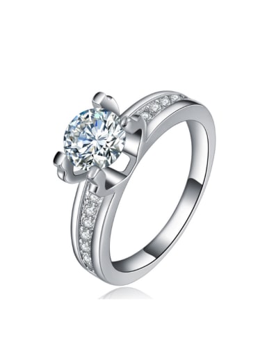 Noble White Gold Plated Engagement Ring