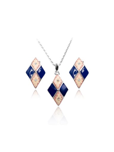 custom Creative Double Color Square Polymer Clay Two pieces Jewelry Set