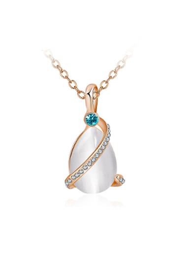 Personality Water Drop Shaped Opal Stone Necklace