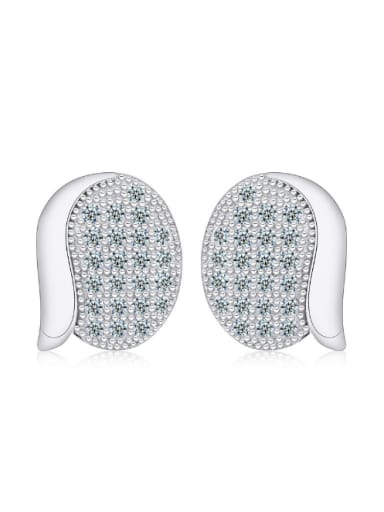 S925 Silver Geometric Stud Earrings with Zircons