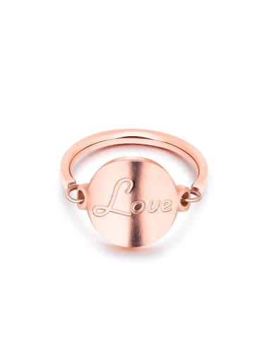 Personalized LOVE Rose Gold Plated Titanium Ring