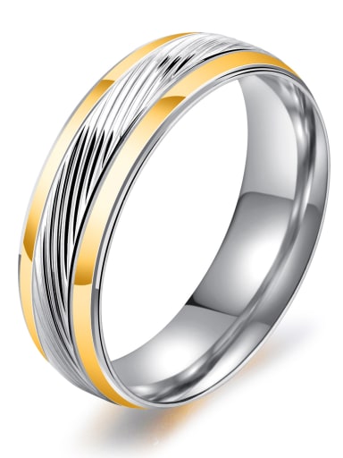 Stainless Steel With Gold Plated Simplistic Round Rings