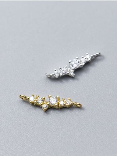 custom 925 Sterling Silver With 18k Gold Plated Delicate Cubic Zirconia Connectors