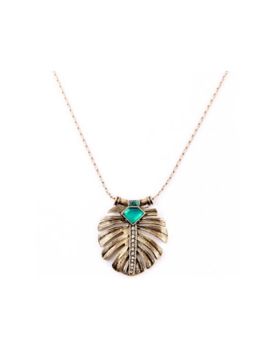 Rretro Alloy Feather Shaped Necklace
