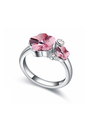 Fashion Flowery austrian Crystals Alloy Ring