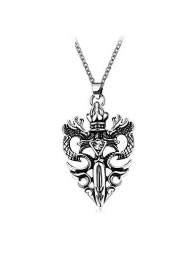 Double Dragon Shaped Stainless Steel Necklace