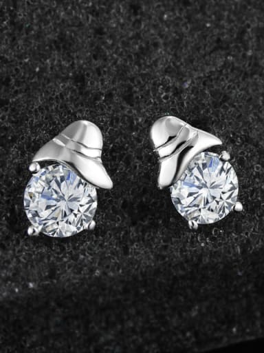 Tiny 925 Sterling Silver Shiny Cubic Zircon Stud Earrings