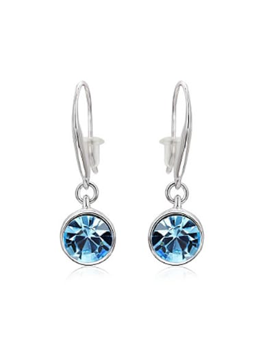 Fashion Blue Round Crystal Earrings