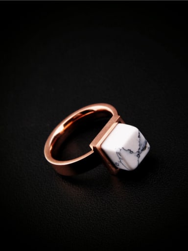 Square White Stone Fashion Ring