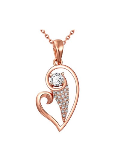 Fashion Zircon Rose Gold Plated Necklace