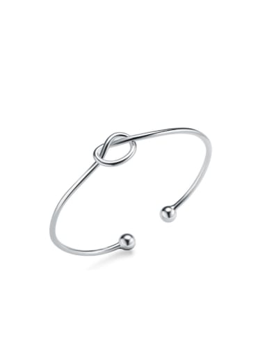 Simple Style Women Silver Opening Bangle
