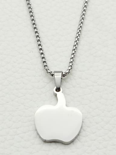 Apple Pendant Stainless Steel Necklace