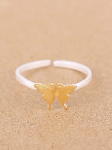 Gold Plated Butterfly Opening Midi Ring