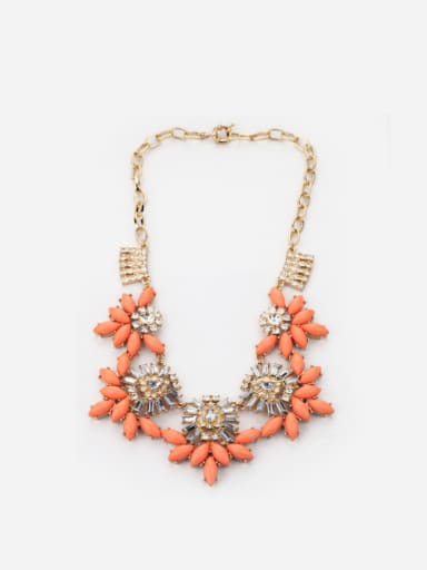 Fashion Artificial Stones Flower Shaped Alloy Necklace