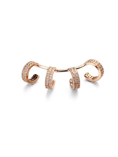 Personality exaggeration fashion AAA Zricon inlaid  ear clip
