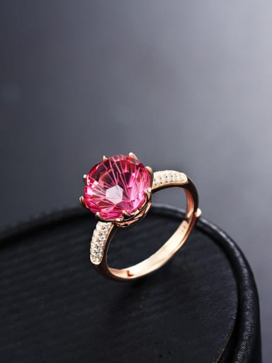 Fashion Gemstone Flowery Engagement Ring
