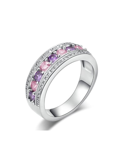 Luxury Western Style AAA Purple Zircons Ring