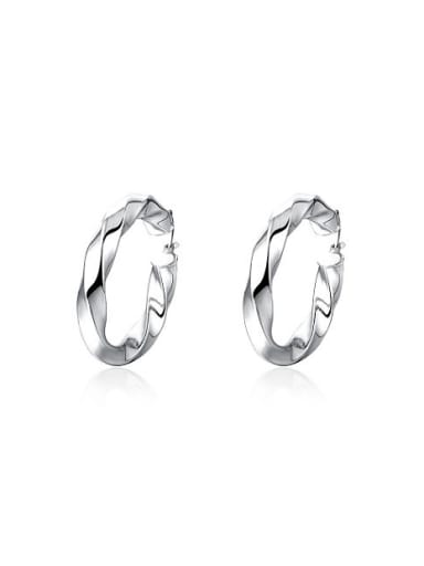 Exquisite Platinum Plated Twisted Round Shaped Earrings