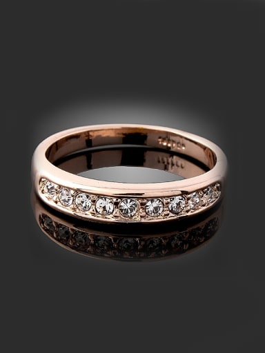 Fashion Tiny Cubic Rhinestones Copper Ring