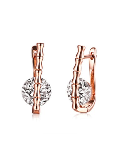 Fashion Zircon Rose Gold Plated Earrings