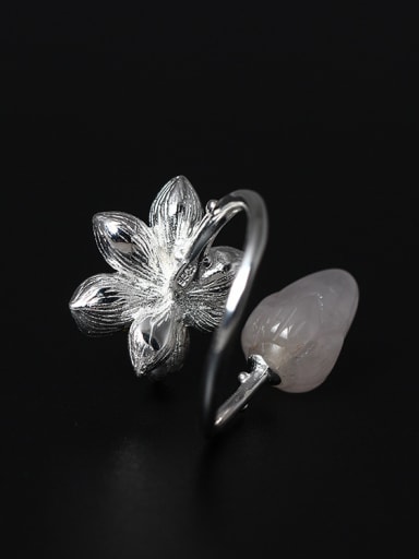 Color Crystal Lotus Opening Ring