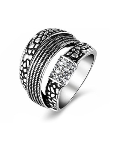Exaggerated Three Layer Crystals Women Ring