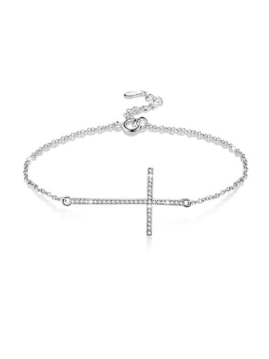 Women Elegant Cross Shaped Rhinestone Bracelet