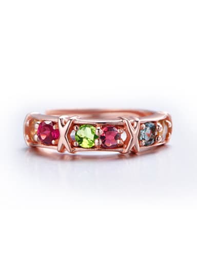 Fashion Multi-color Gemstones Multistone ring