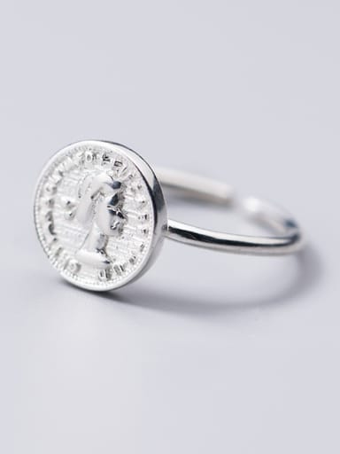925 Sterling Silver With Platinum Plated Trendy Face Rings