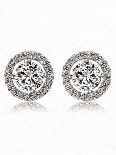 Europe And The United States  Anti-allergic Disc Zircon Cluster earring