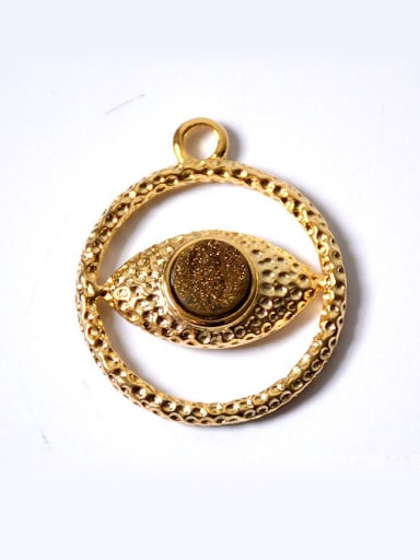 custom Personalized Eye-shaped Crystal Gold Plated Pendant