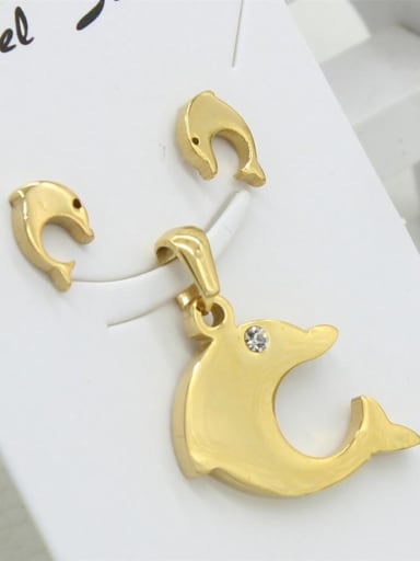 Gold Plated Dolphin Shaped Two Pieces Set