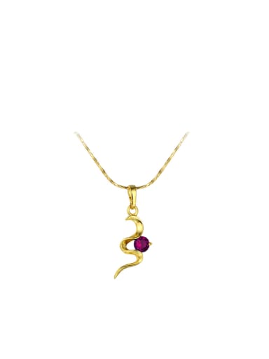 Copper Alloy 23K Gold Plated Fashion Gemstone Necklace