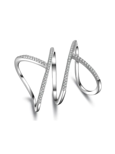 Elegant Micro Pave Zircons Fashion Ring