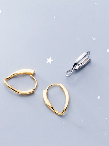 925 Sterling Silver With 18k Gold Plated Simplistic Irregular Clip On Earrings