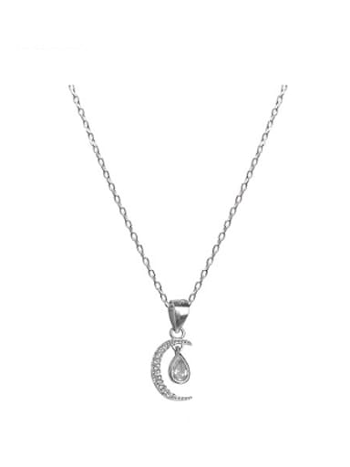 Fashion Moon Water Drop Zircon Necklace