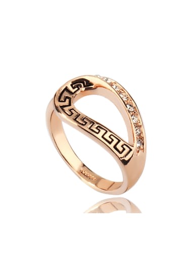 Retro Pattern Simple Style Copper Material Ring