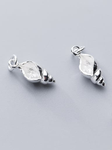 925 Sterling Silver With Silver Plated Cute conch Charms
