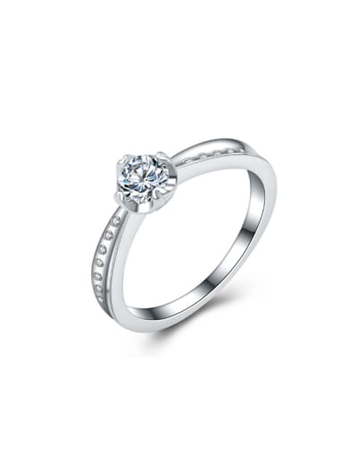 Personality Wedding Accessories Zircon Silver Ring