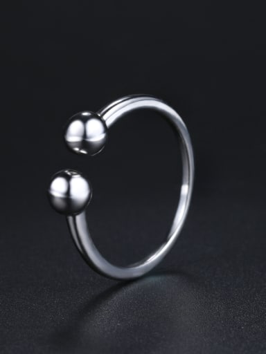 925 Sterling Silver Little Beads Opening Ring