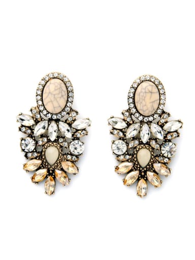 Exquisite Rhinestones Stud Chandelier earring