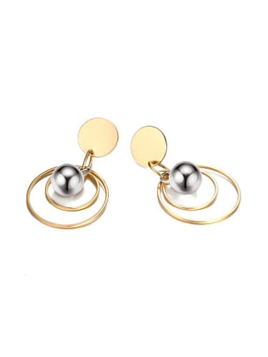 Exquisite Gold Plated Artificial Pearl Drop Earrings
