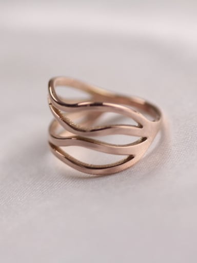 Irregular Lines Rose Gold Plated Ring