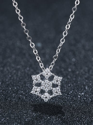 925 Sterling Silver With Platinum Plated Personality Geometric Necklaces