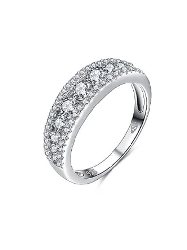 Delicate 925 Silver Geometric Shaped Zircon Ring