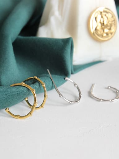 925 Sterling Silver With 18k Gold Plated Trendy Minimalist Hoop Earrings