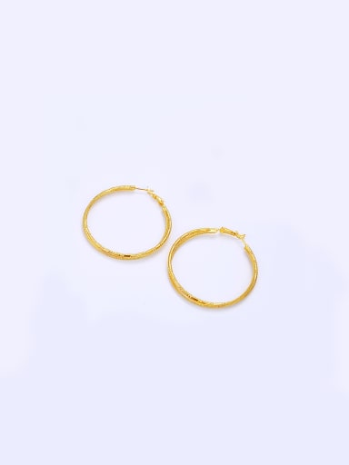 Copper Alloy 24K Gold Plated Simple Big hoop earring