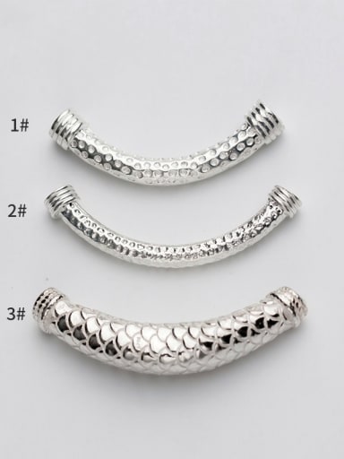 custom 925 Sterling Silver With Silver Plated decorative pattern Bent Pipe