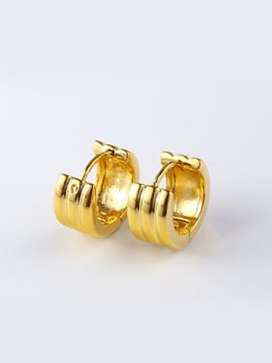 Ethnic style Smooth Gold Plated Clip Earrings