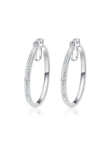 Fashion Shiny Cubic austrian Crystals 925 Silver Earrings